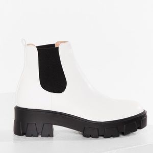 White cleated Chelsea boot